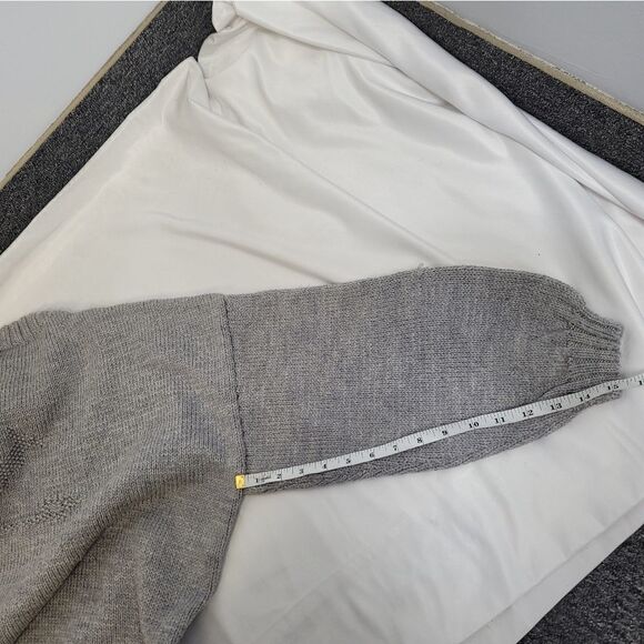 VINTAGE 80s Australian gray‎ wool kangaroo knit drop shoulder sweater M - Picture 11 of 11